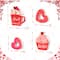 Glitzhome® Valentine's Wooden Cup Cakes & Heart Table Décor Set